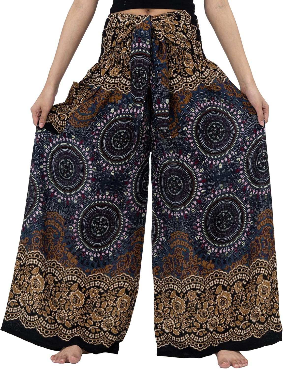 Women'S Boho Palazzo Pants Yoga Wide Leg Pants