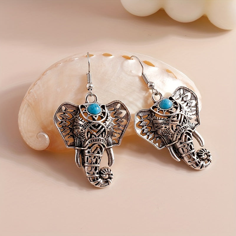 Vintage Bohemian Elephant Earrings