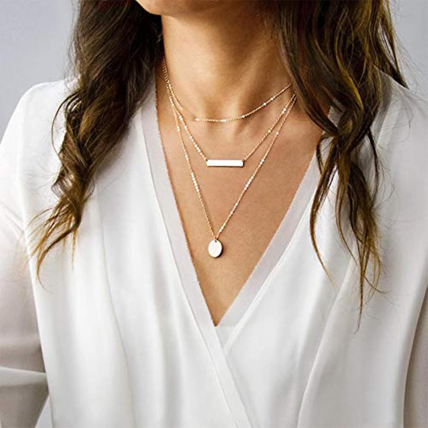 Layered Necklaces for Women Gold Necklace Pendant Layering Necklaces for Women Stack Dainty Necklace Gold Jewelry Set