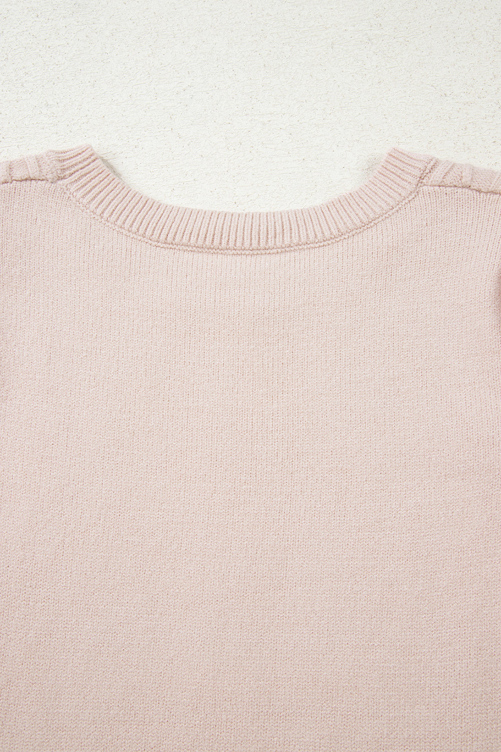 Parchment Cable Knit Ruffle Detail Contrast Floral Sleeve Patchwork Sweater