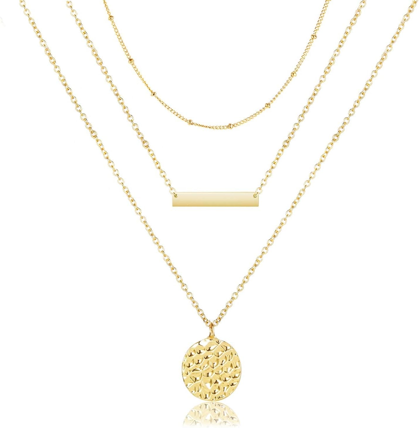 Layered Necklaces for Women Gold Necklace Pendant Layering Necklaces for Women Stack Dainty Necklace Gold Jewelry Set