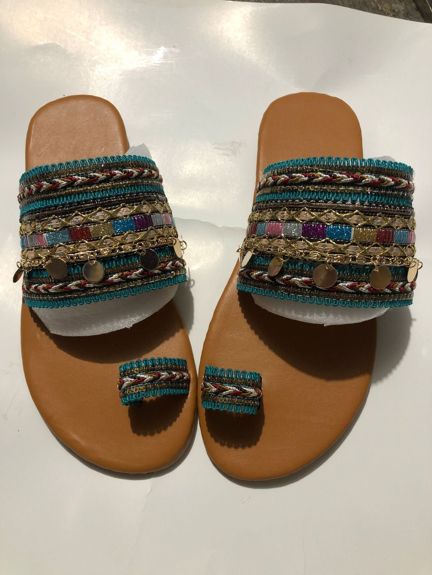 Women'S Flat Sandals Bohemian Toe Covering