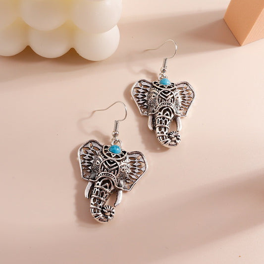 Vintage Bohemian Elephant Earrings