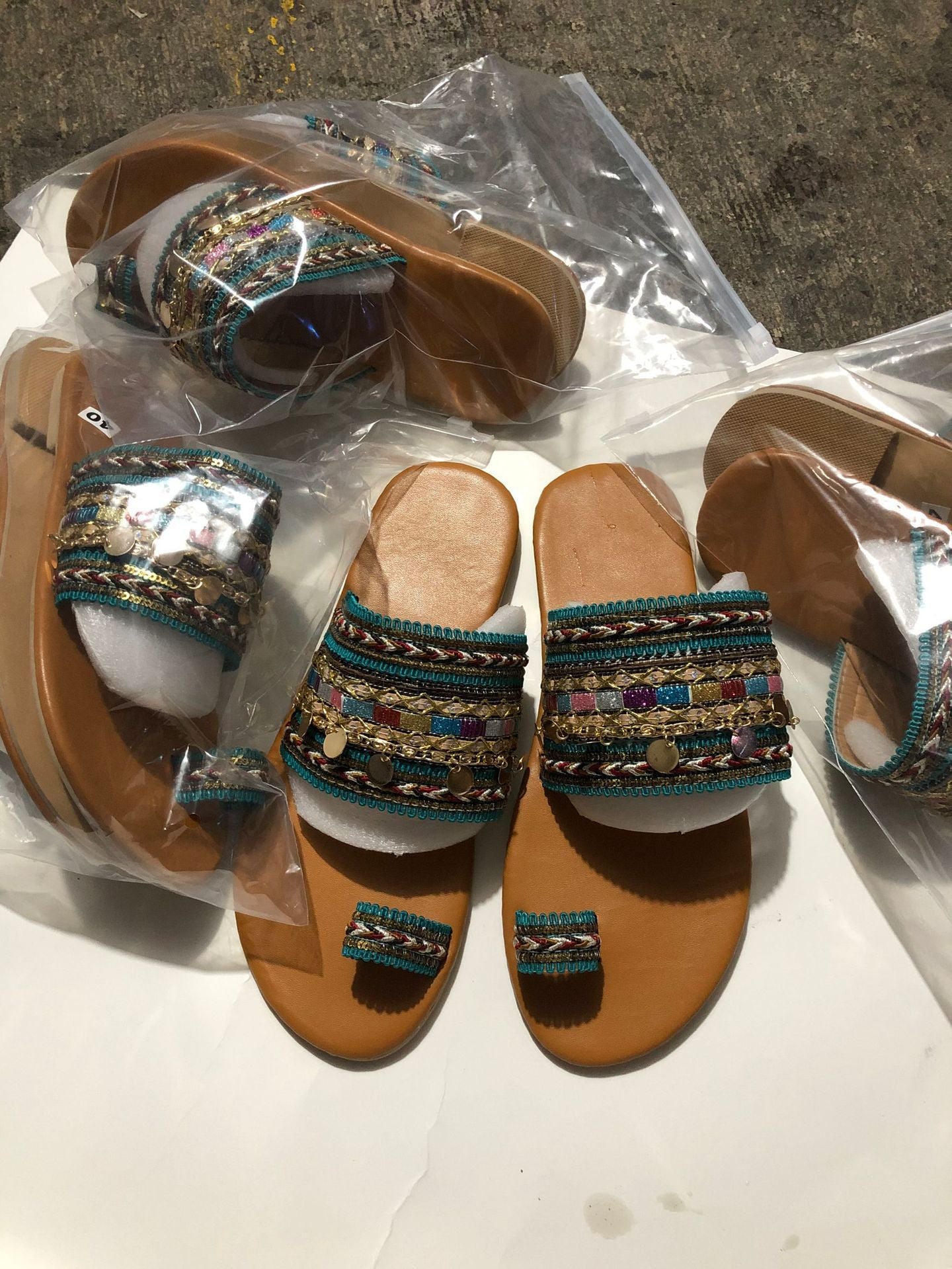 Women'S Flat Sandals Bohemian Toe Covering