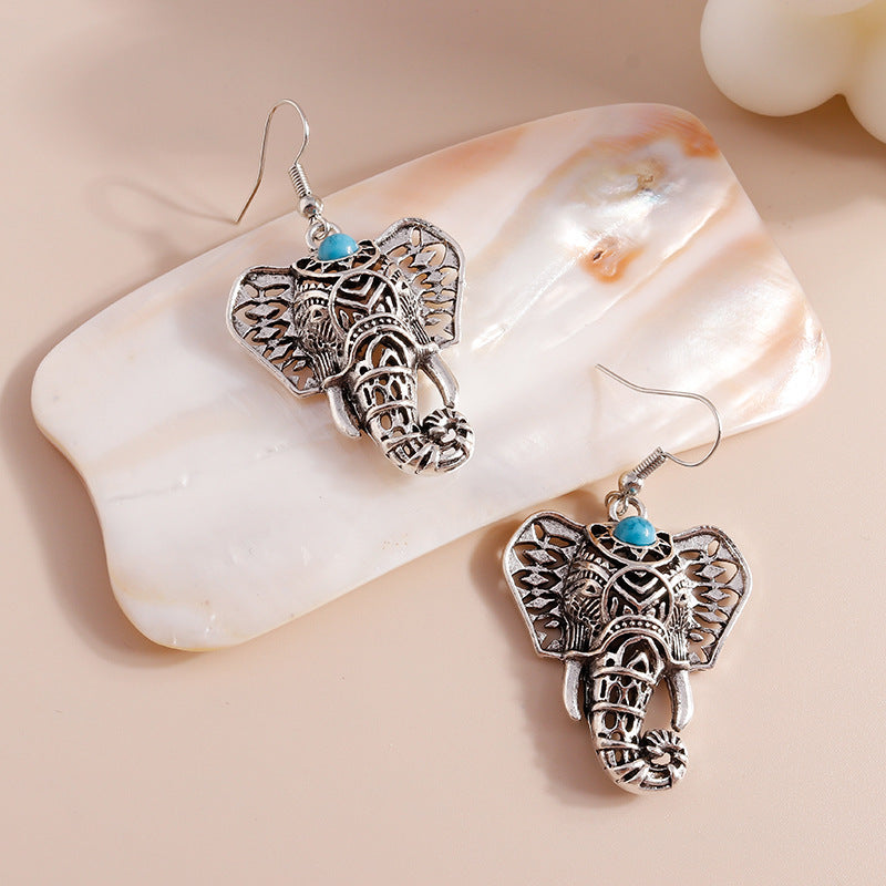 Vintage Bohemian Elephant Earrings